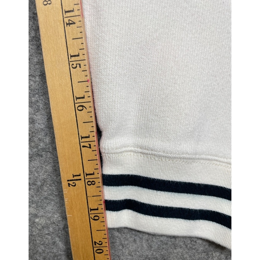 Polo Ralph Lauren Track Jacket Sweatshirt Ivory Black Large Striped Read - Picture 15 of 16